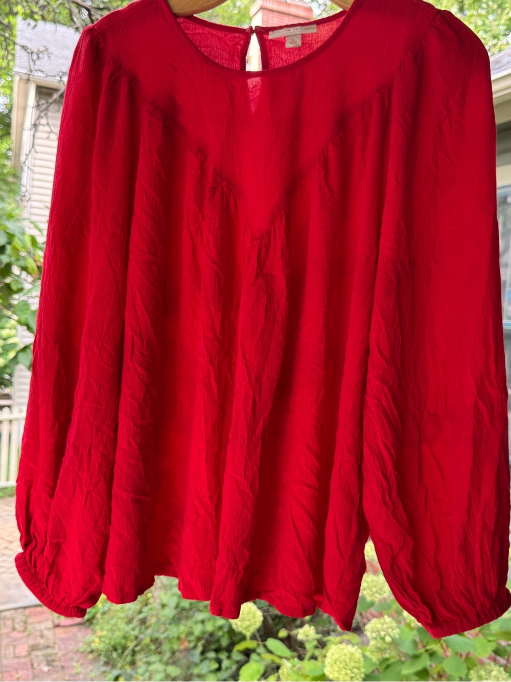 Knox Rose Bright Red Long-Sleeve Flowing Tunic